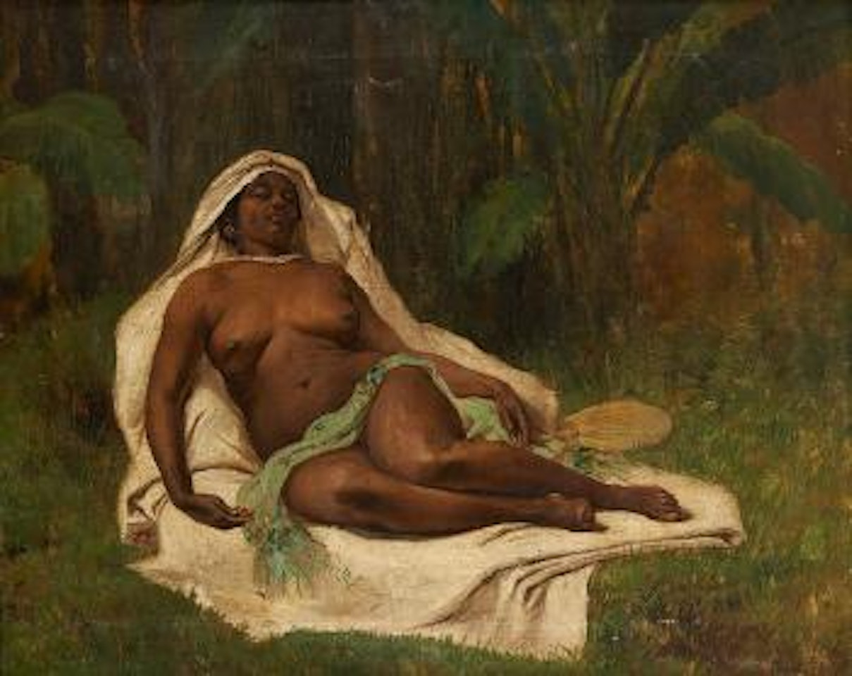 La belle africaine au repos by Eugène Joseph Verboeckhoven