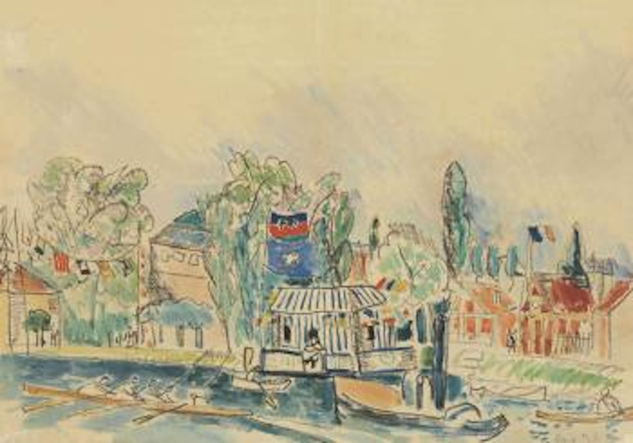 Canots et vapeurs sur la Marne by Raoul Dufy