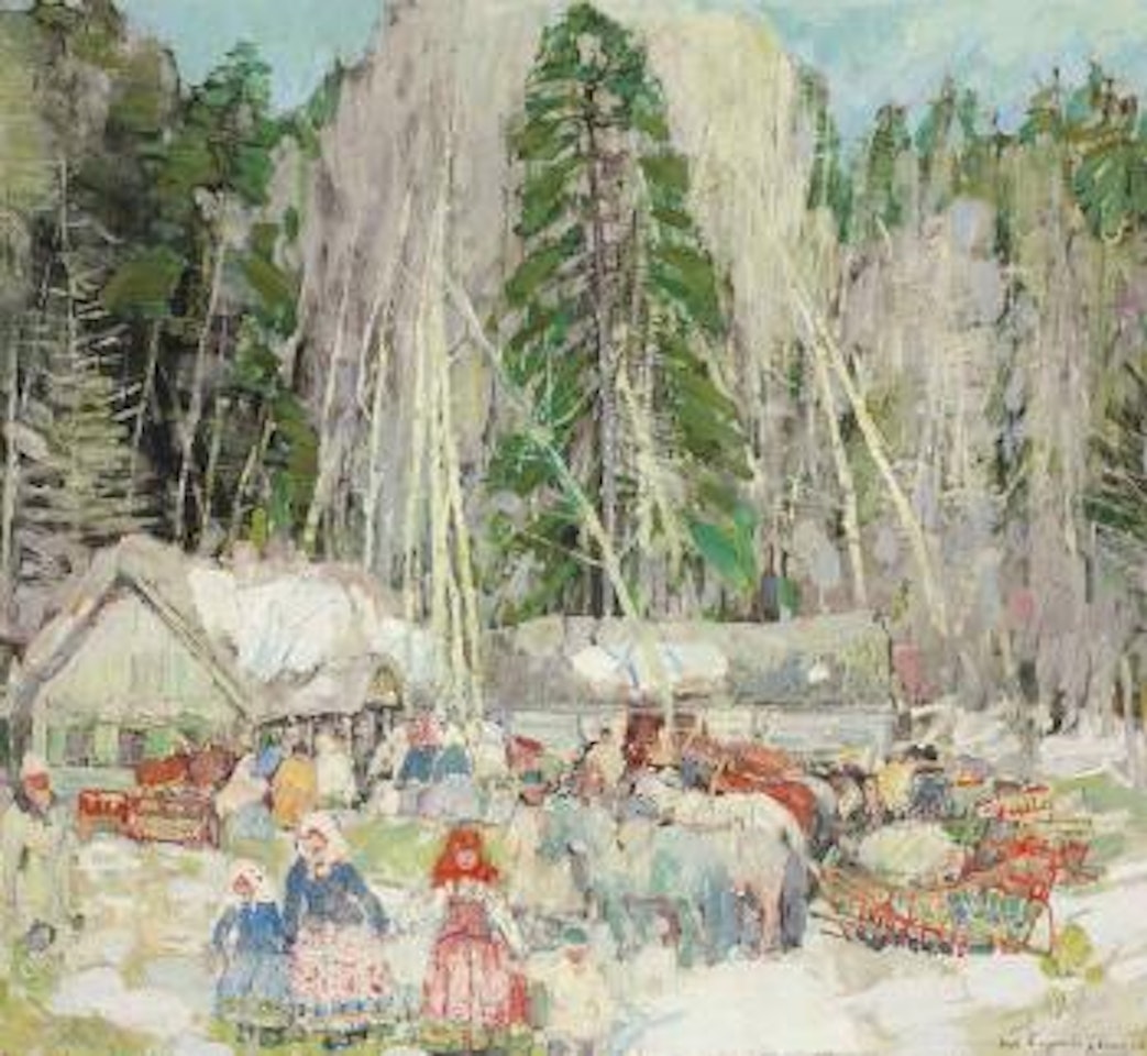 Peasant Gathering--Siberia by Leon Gaspard