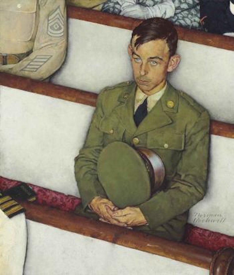 Willie Gillis in Church by Norman Rockwell