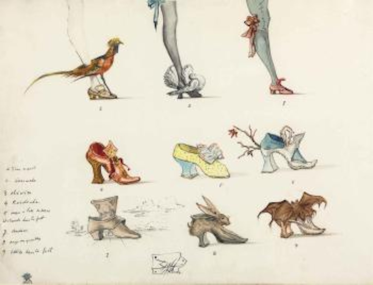 Projet de chaussures pour les costumes de la pièce de théâtre "As You Like It" by Salvador Dali