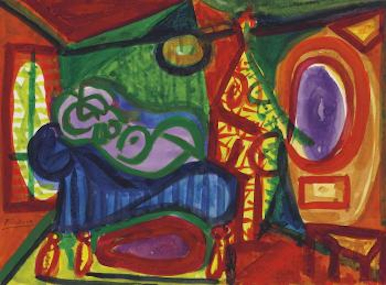 Femme couchée et personnage by Pablo Picasso