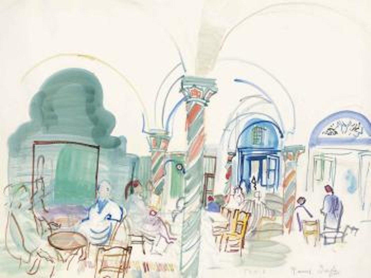 Café à Tunis by Raoul Dufy