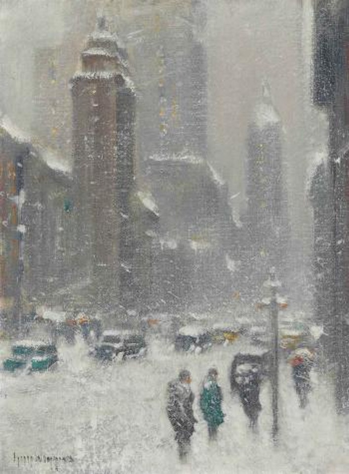 Blizzard on Lexington Avenue, New York by Guy Carleton Wiggins