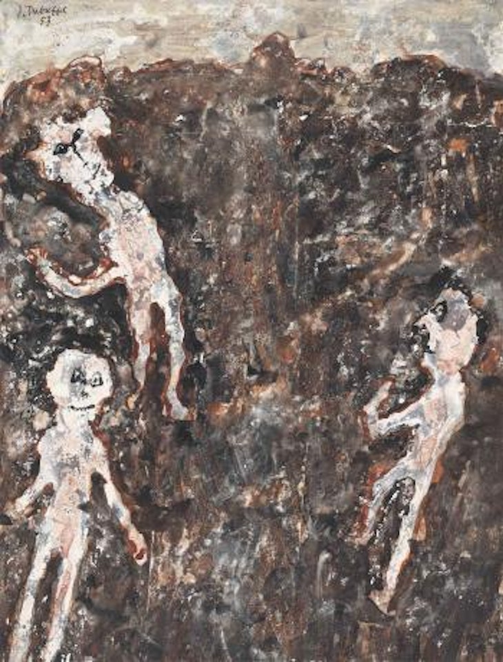Paysage avec trois personnages by Jean Dubuffet