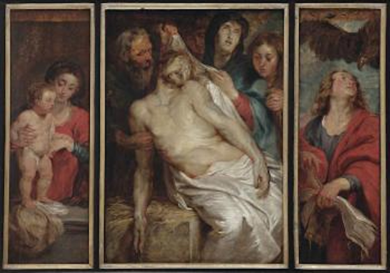 A triptych: The Entombment (central panel); Virgin and Child; and Saint John (wings) by Peter Paul Rubens