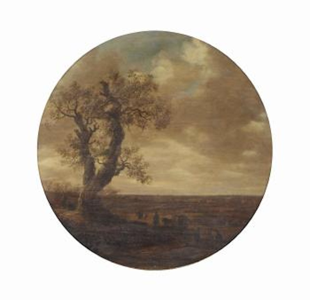 An extensive landscape with travellers on a path, a view of Arnhem beyond by Jan van Goyen
