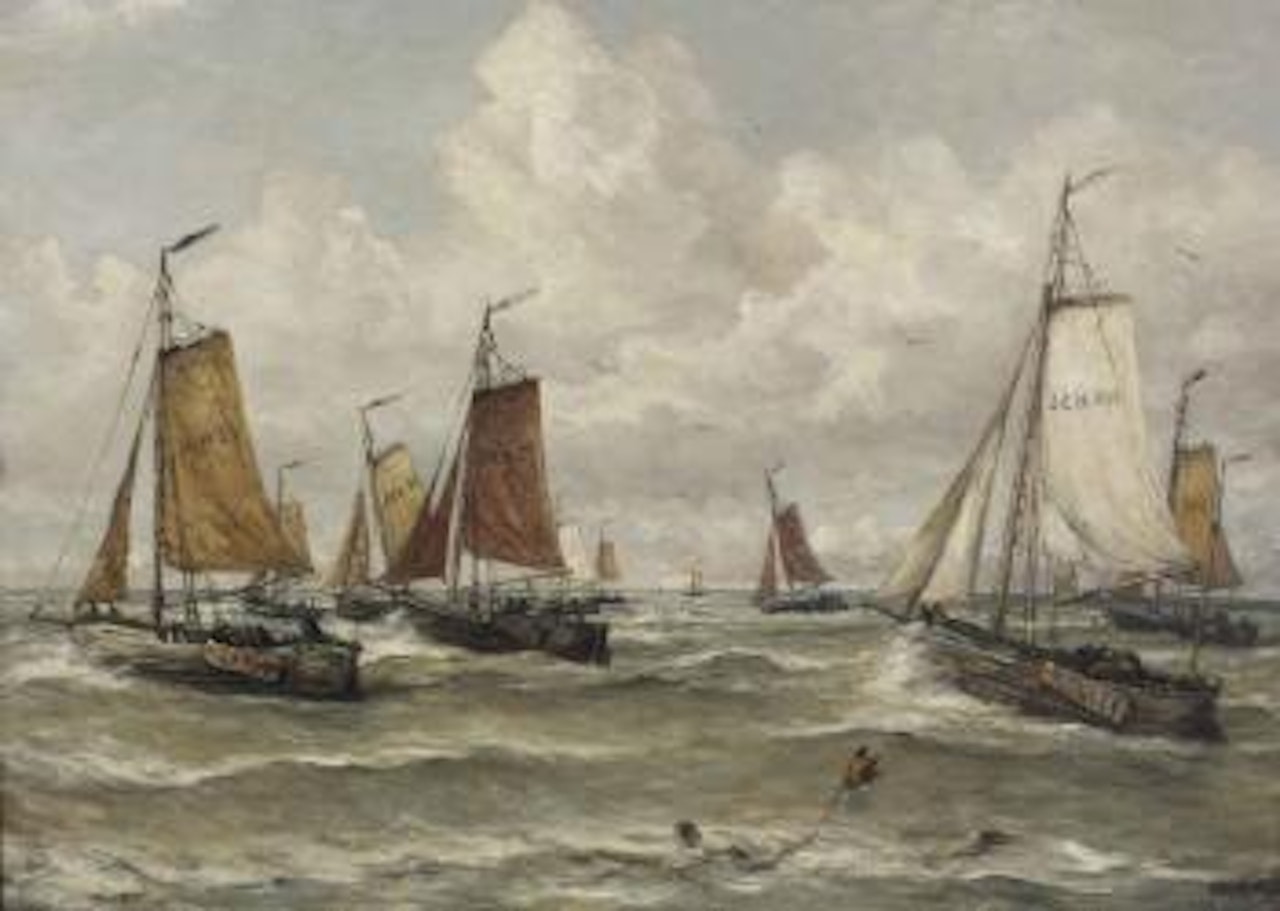 Vissersvloot te Scheveningen: a Scheveningen fishing-fleet by Hendrik-Willem Mesdag