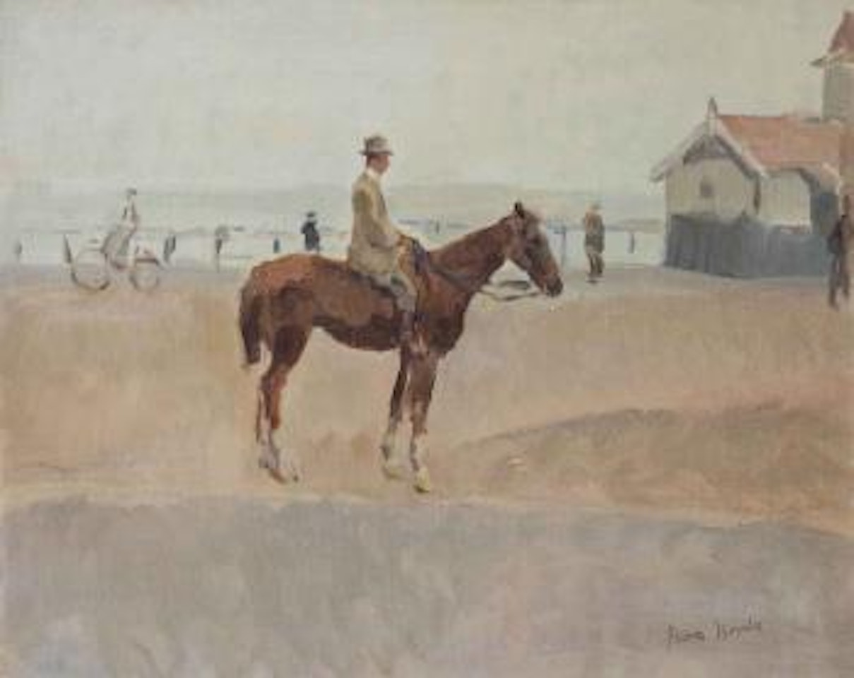 An equestrian on the boulevard of Scheveningen by Isaac Israels