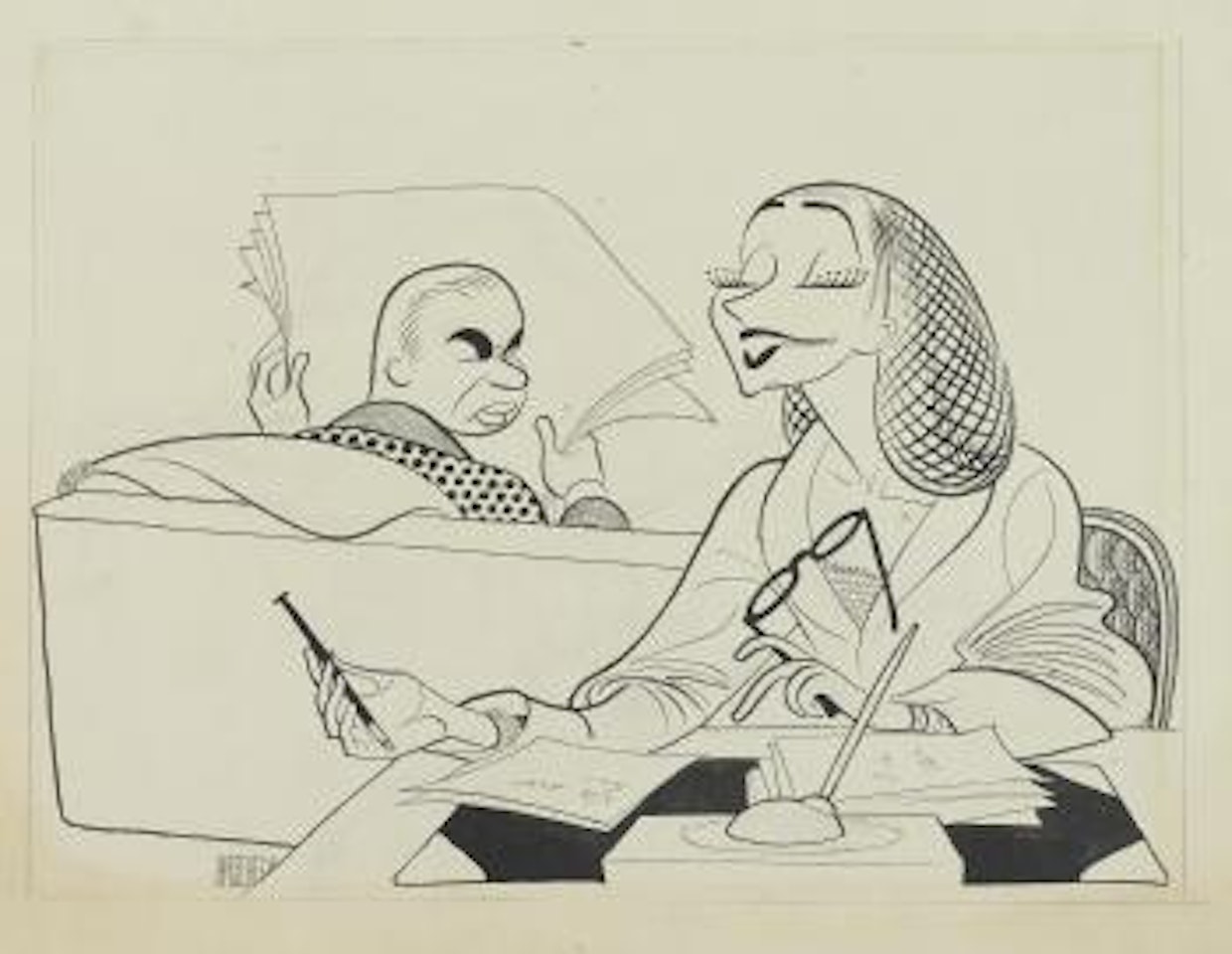 Alfred Lunt and Lynn Fontanne by Al Hirschfeld