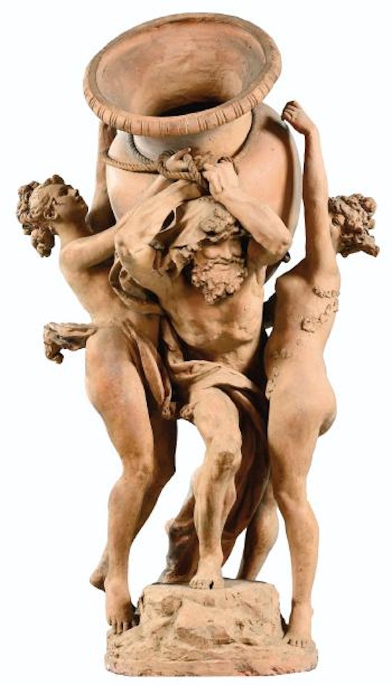 Deux Bacchantes Et Un Hercule Portent Un Vase (Two Bacchantes and Hercules supporting an Amphora) by Albert-Ernest Carrier-Belleuse