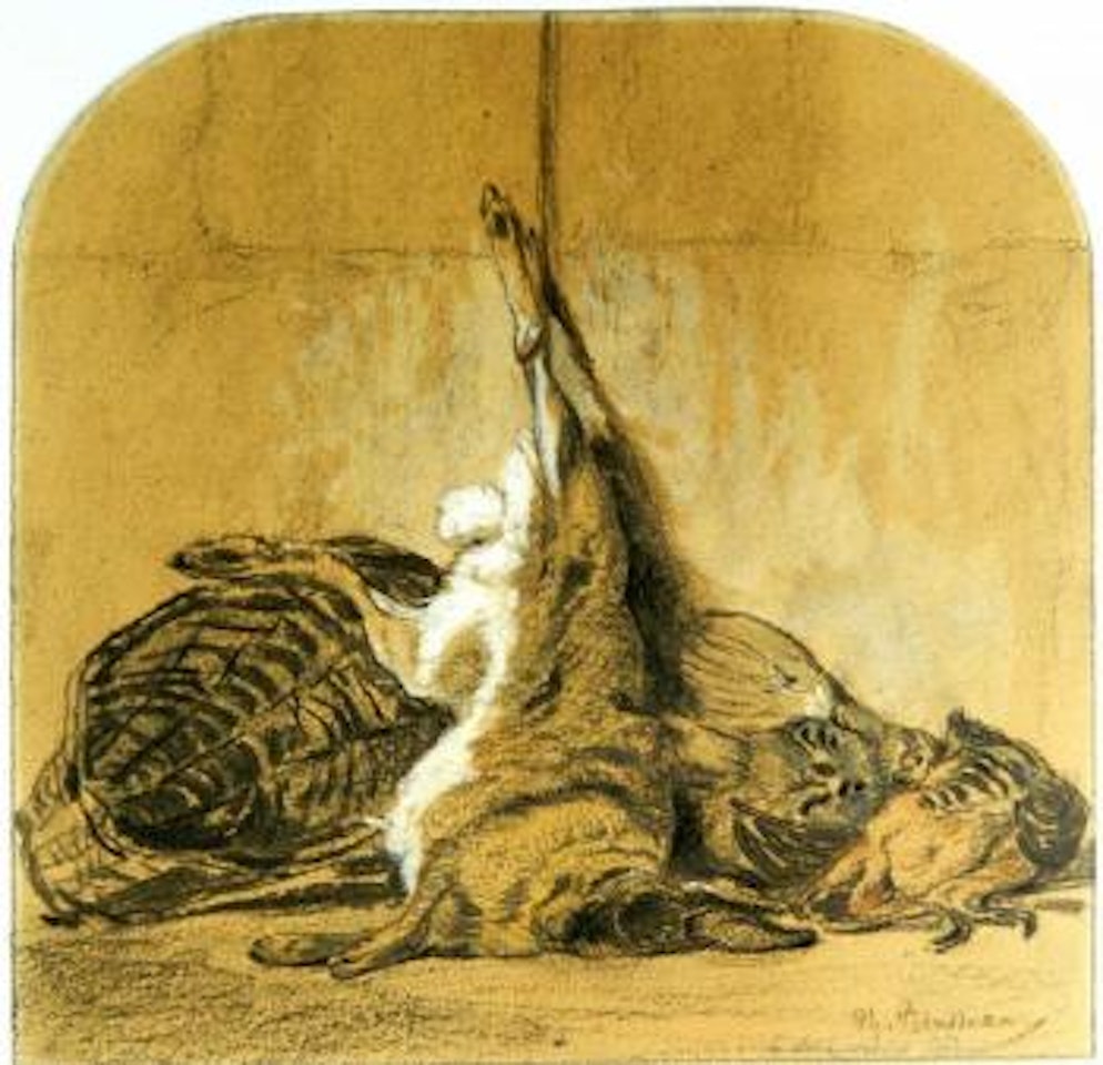 Nature morte au liève et aux perdrix by Théodore Rousseau