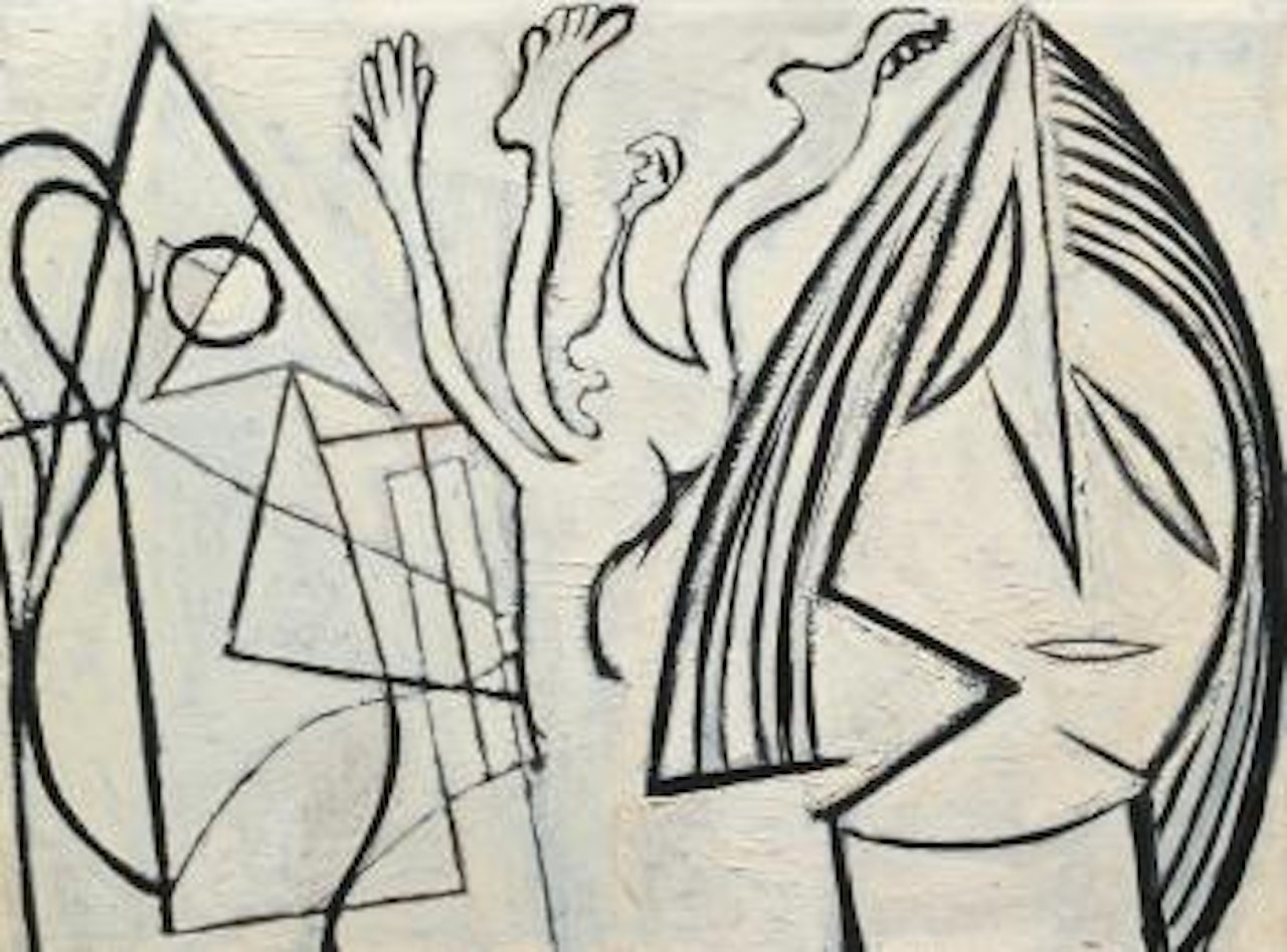 Composition Avec Femme Aux Cheveux Mi-longs by Pablo Picasso