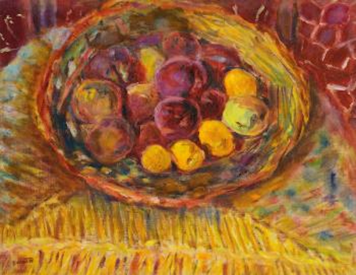 Pêches Dans Une Assiette Sur Une Chaise by Pierre Bonnard