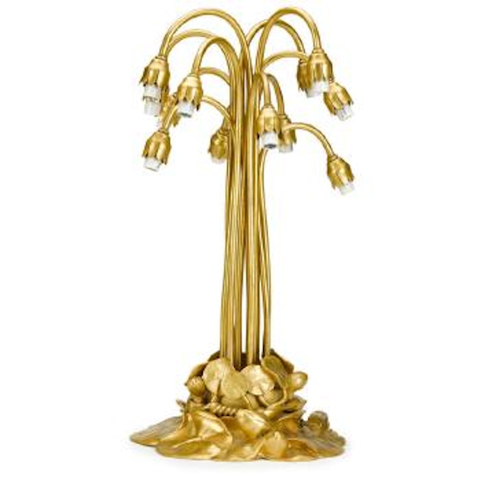 Twelve-light Lily Lamp base by Tiffany Studios