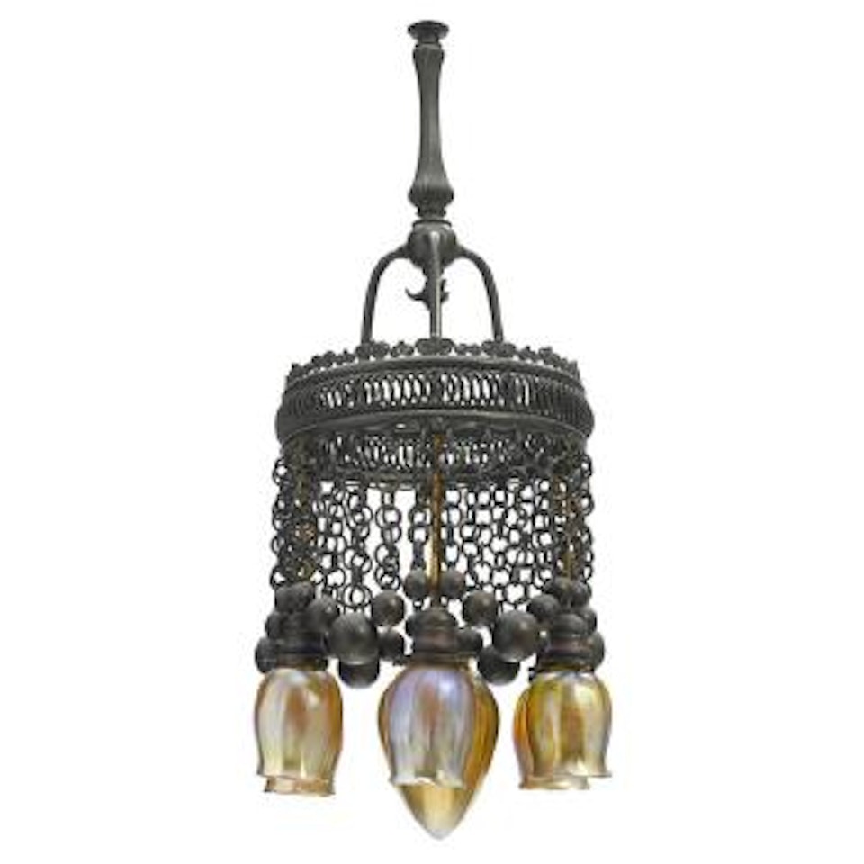 Moorish seven light chandelier by Tiffany Studios