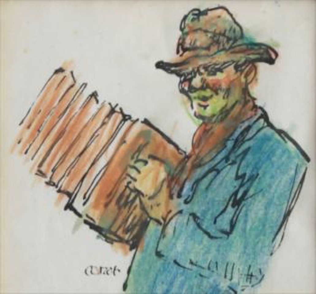The accordian player by William Conor