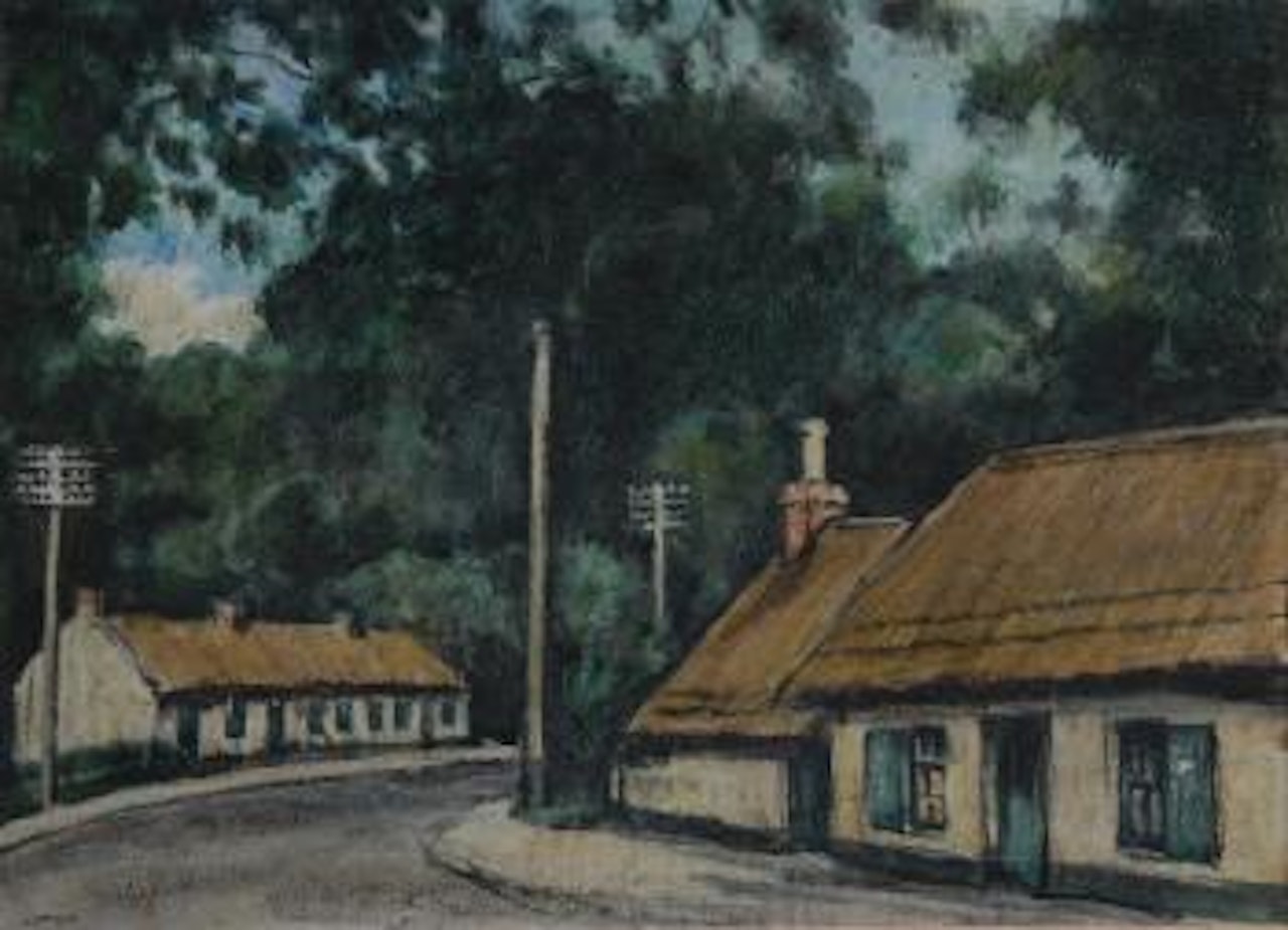 Cottages at Lambeg by William Conor