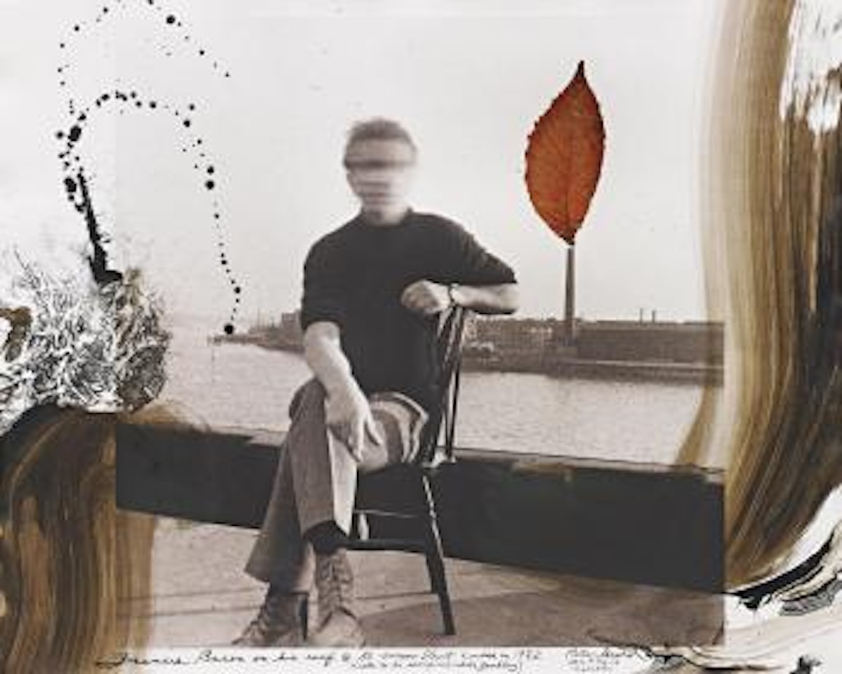 Francis Bacon on his roof at 80 Narrow Street, London by Peter Beard