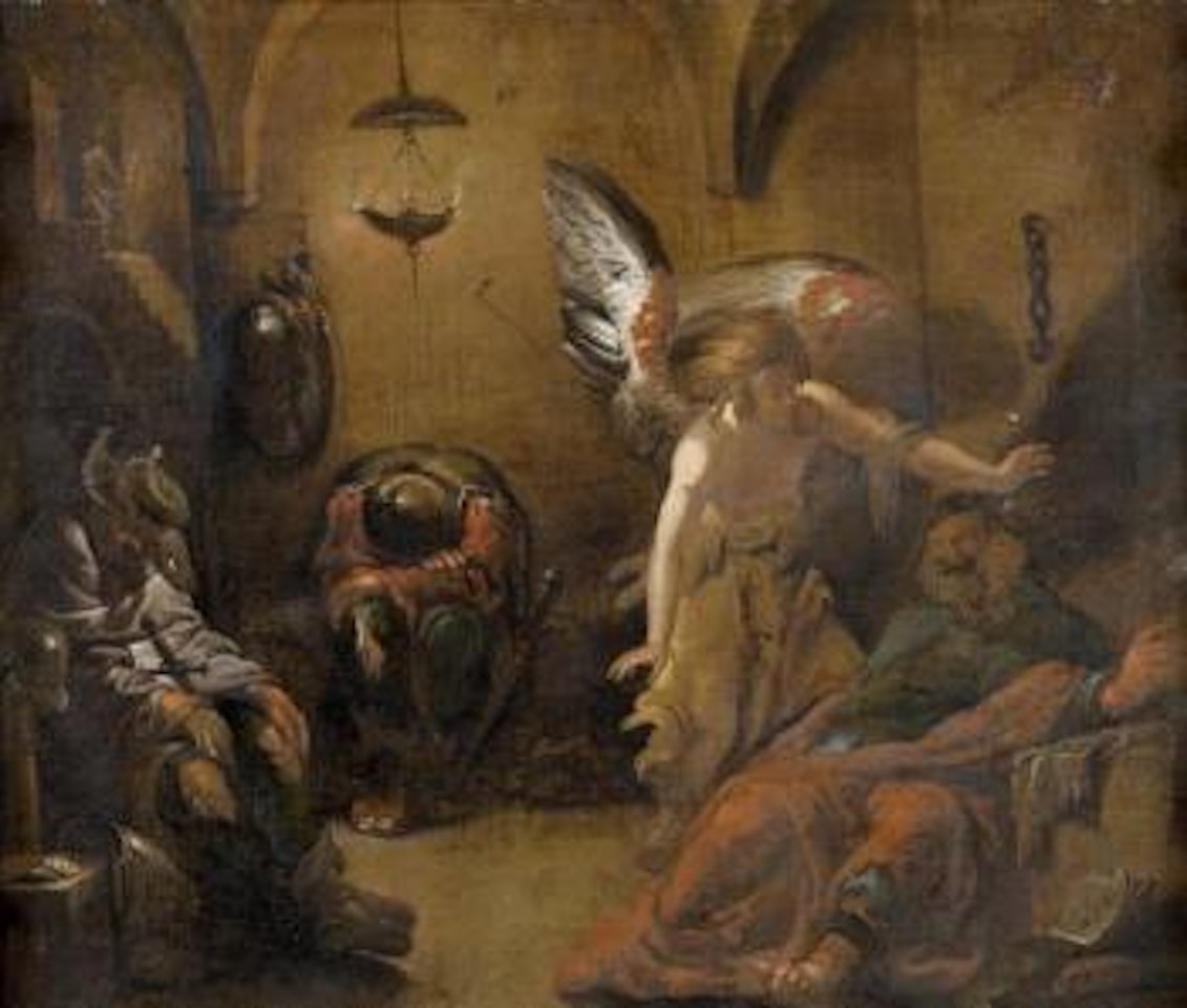 Saint Pierre visité par l'ange by Januarius Johann Rasso Zick