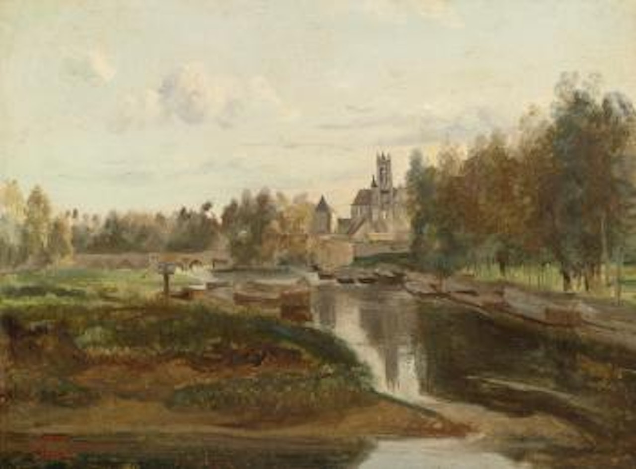 Vue De Moret-sur-loing by Jean Baptiste Camille Corot