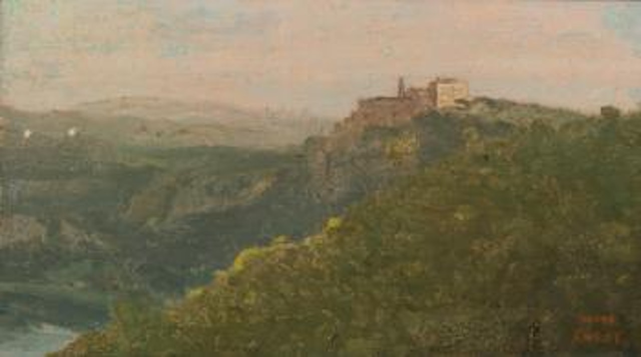 View of Lake Nemi with Genzano in the Distance by Jean Baptiste Camille Corot