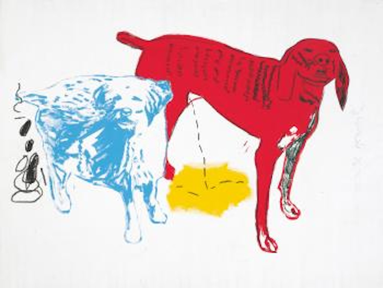 Untitled (Two Dogs) by Jean-Michel Basquiat by Andy Warhol