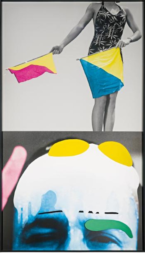 Raised Eyebrows / Furrowed Foreheads: Woman (With Semaphore Flags) by John Baldessari