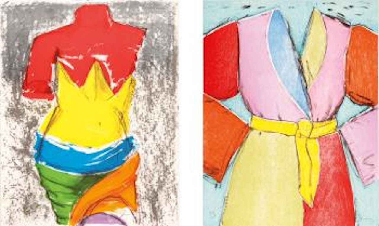 The Yellow Belt; Black ink Robe; The Bather; Sunflower; The Blue Heart; Two Hearts at Sunset by Jim Dine