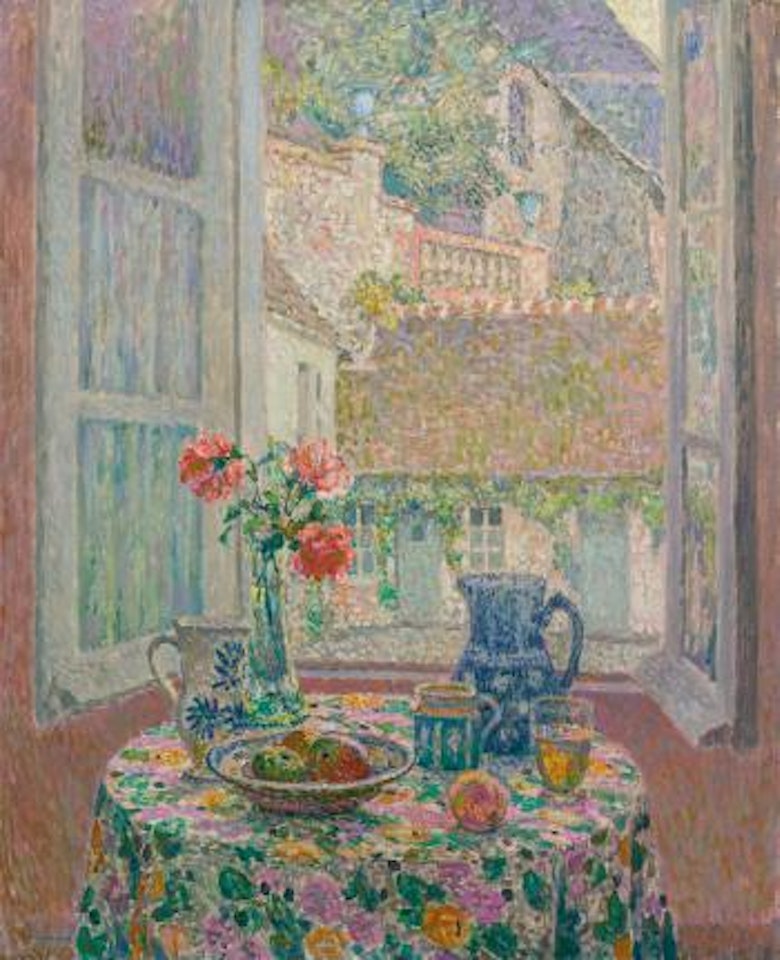 La Table Sur La Cour by Henri Le Sidaner