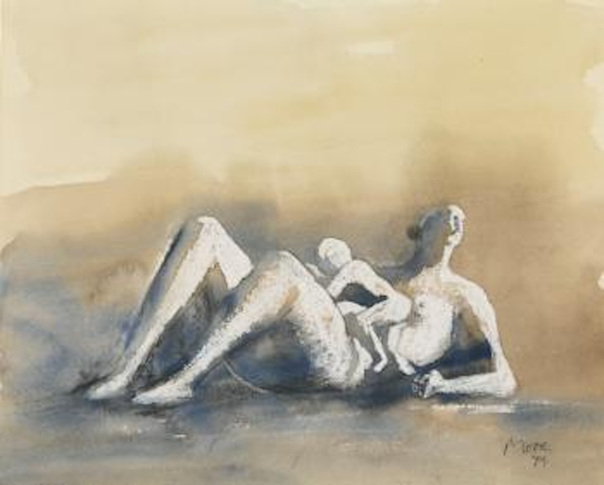 Reclining Mother And Child: Maquette I by Henry Moore