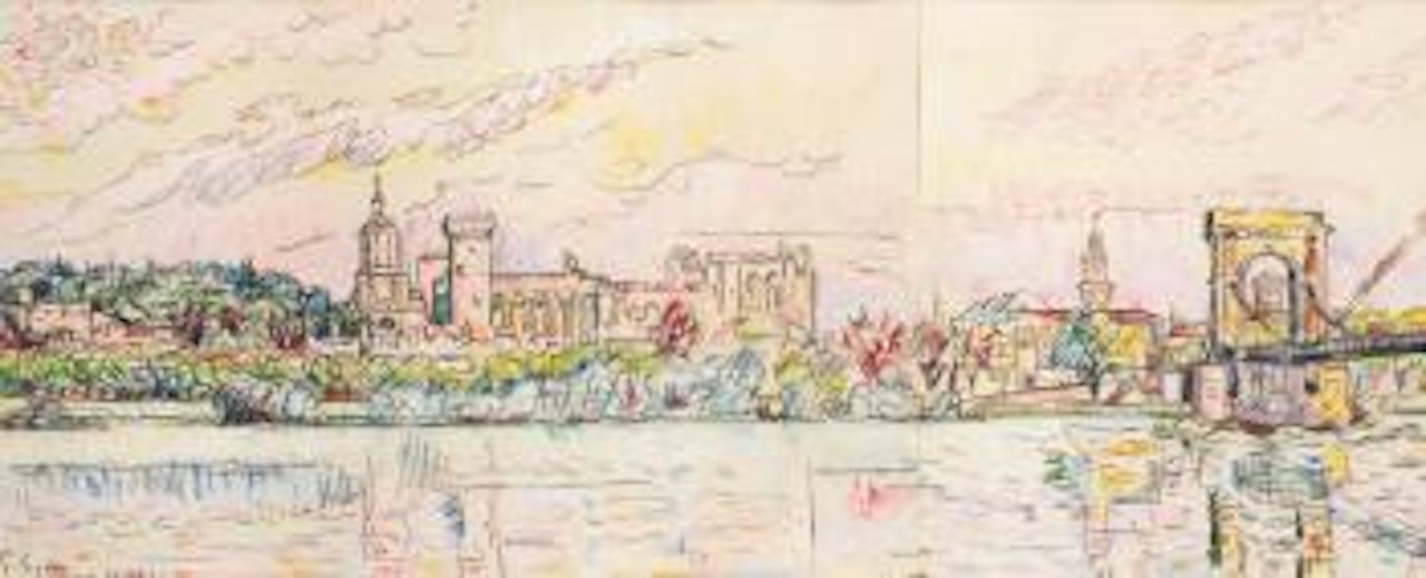 Avignon. Le Château Des Papes Et Le Pont Suspendu by Paul Signac