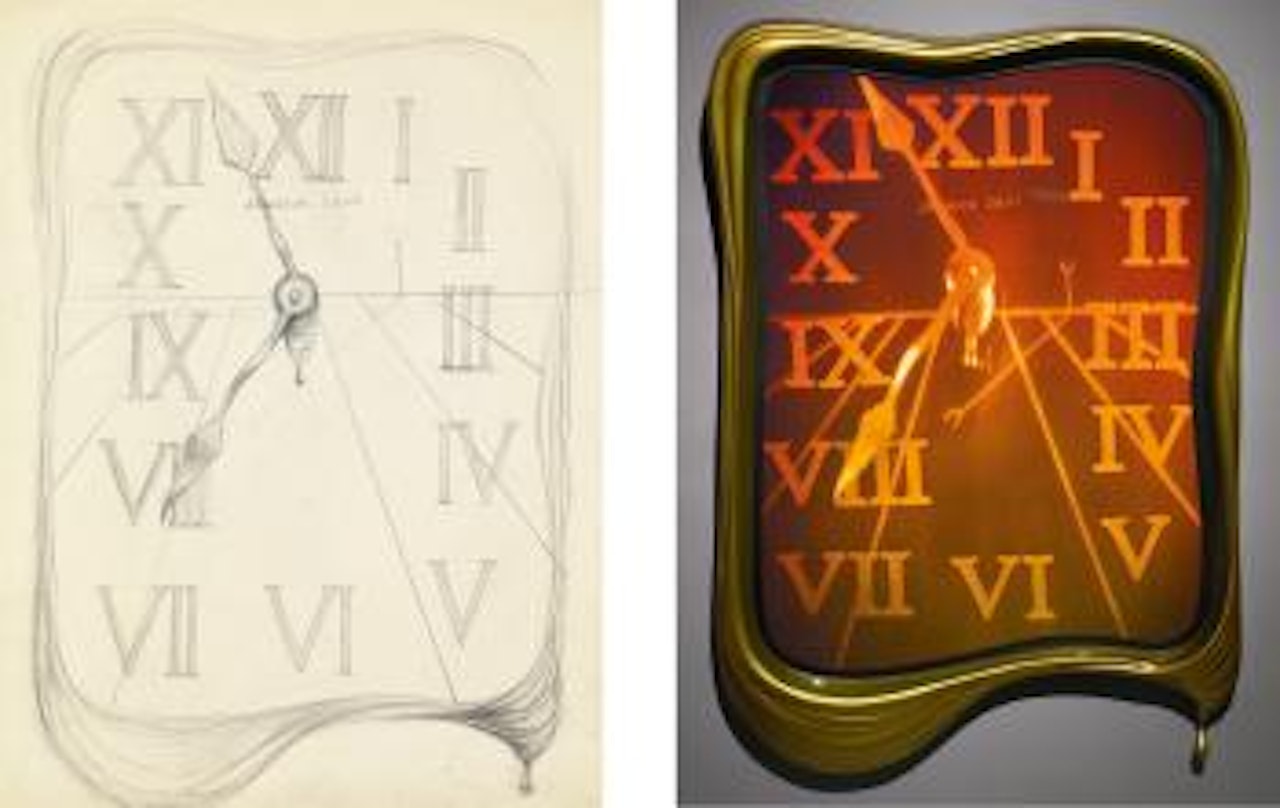 Montre Molle, Projet Pour Un Hologramme (I) & Melting Clock Hologram (II) by Salvador Dali