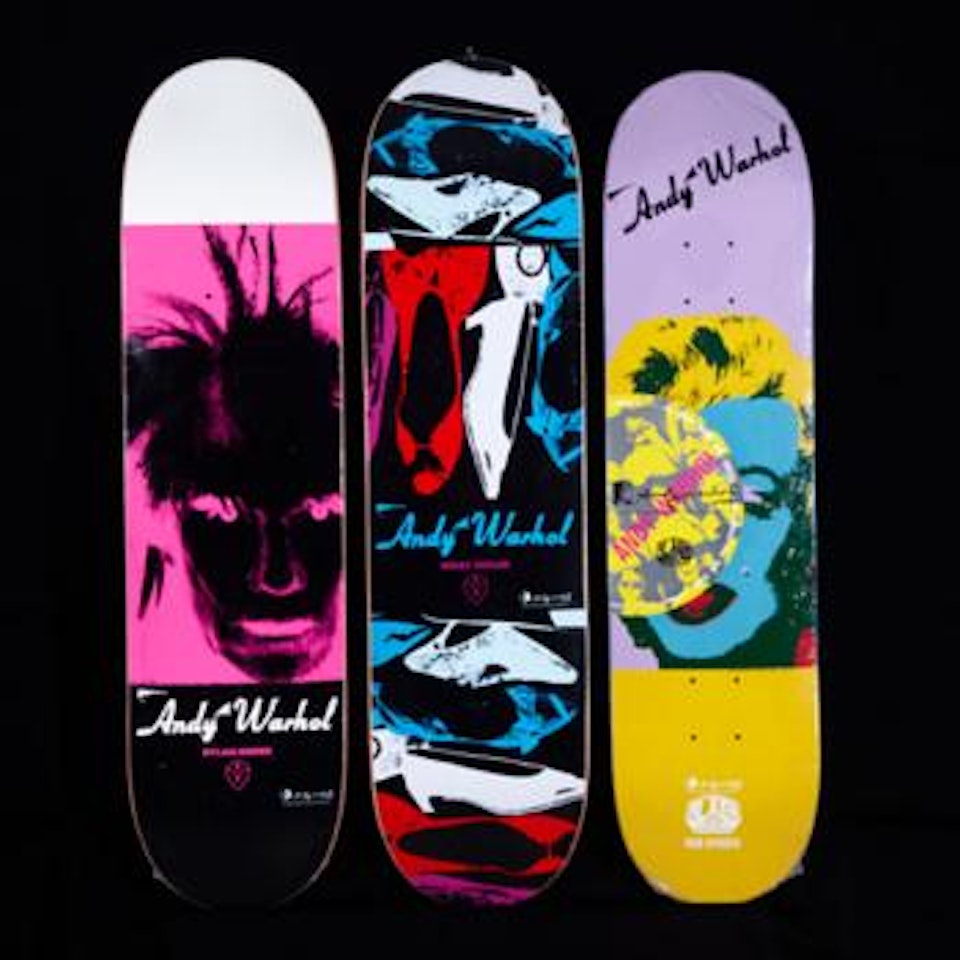 Iconic collection skate decks by Andy Warhol
