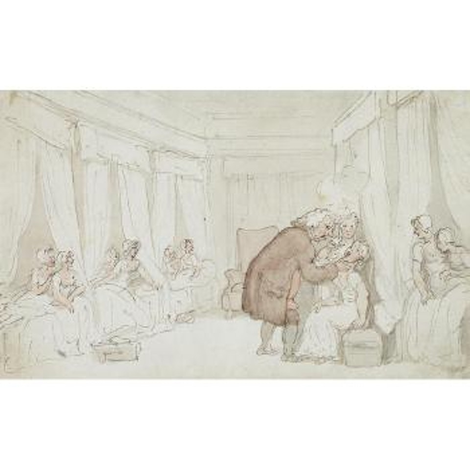 A physician at a girl's boarding school by Thomas Rowlandson