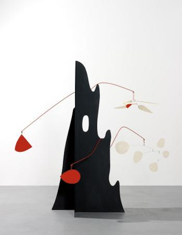 Crag with white flower and white discs by Alexander Calder