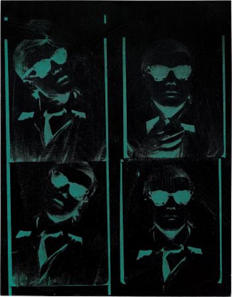 Four Self-Portraits-Blue Green (Reversal Series) by Andy Warhol