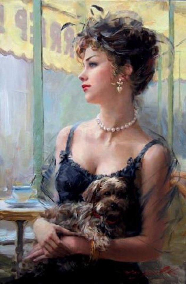 Elégante sur la terrasse by Constantin Razoumov