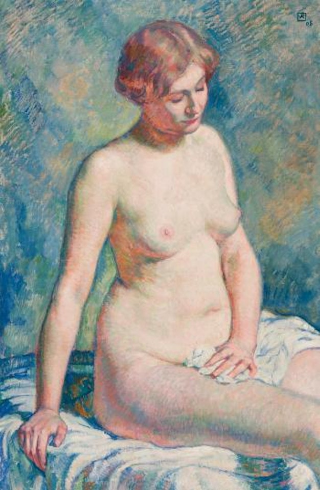 Zittend naakt by Theo van Rysselberghe