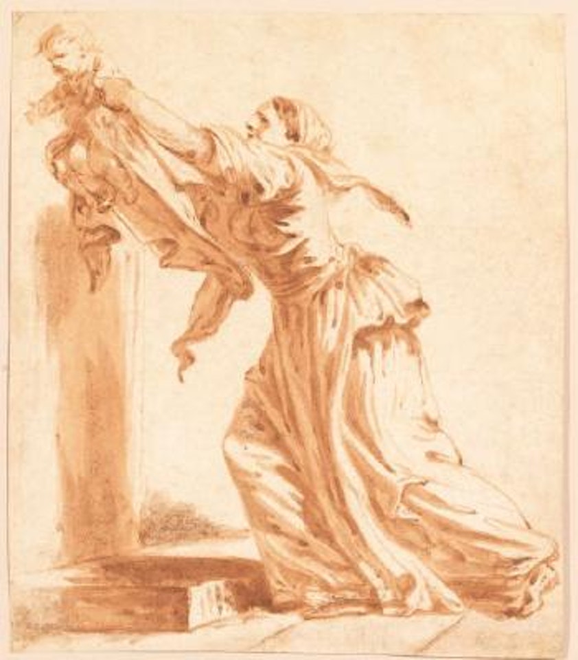 Femme tenant un enfant dans ses bras by Jean-Baptiste Greuze