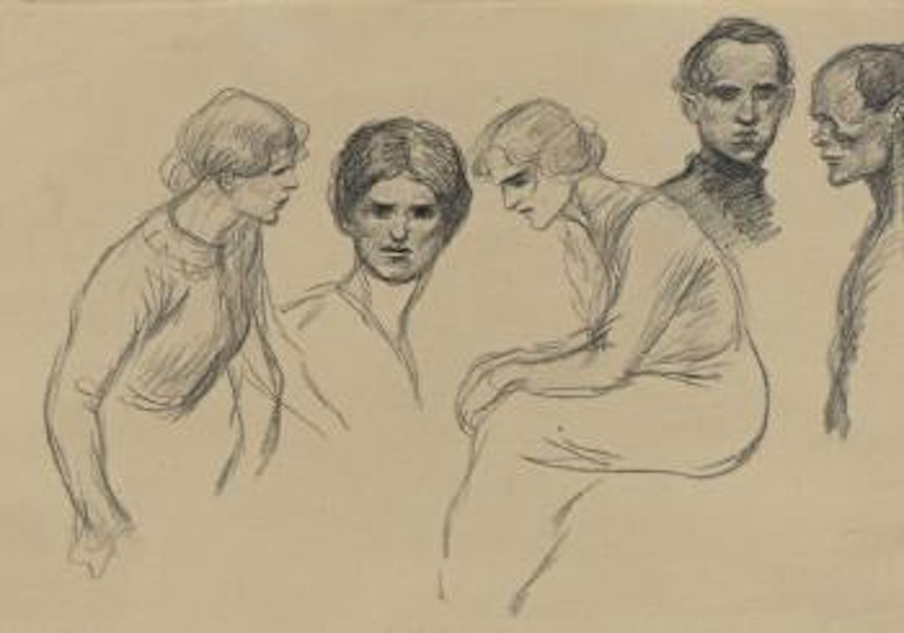 Etudes de personnages, l’Inquiétude by Théophile Alexandre Steinlen