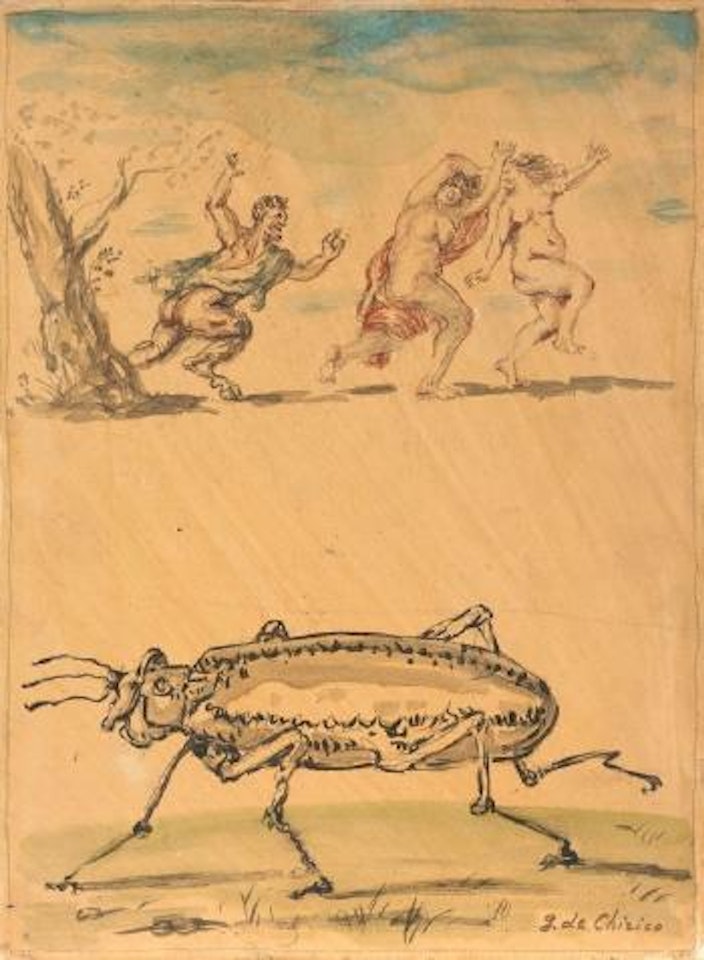 La mitologia nella danza dello scarabeo sacro by Giorgio de Chirico