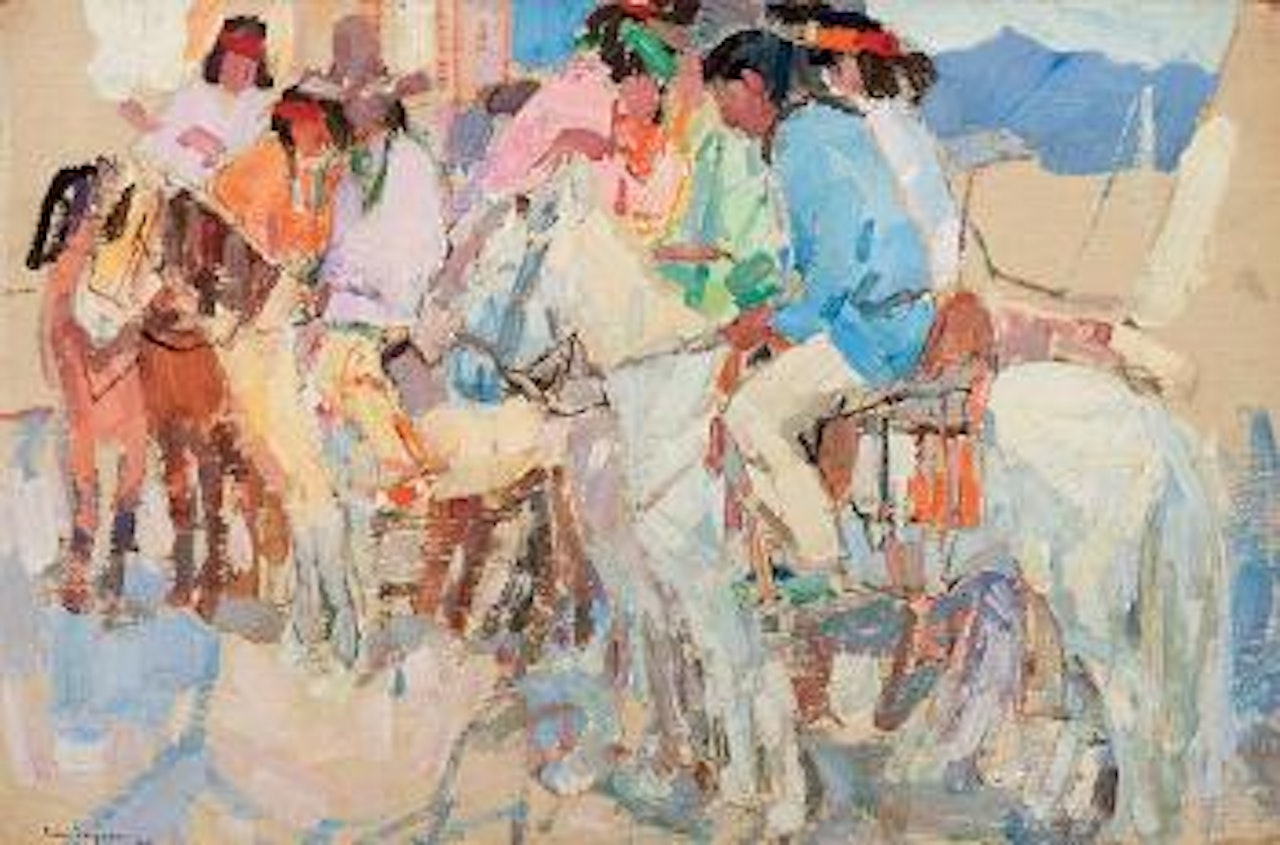 Jicarilla Indians on Horseback by Leon Gaspard