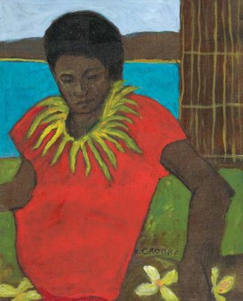 Islander woman with frangipanis by Ray Austin Crooke