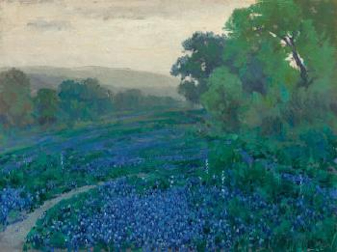 Bluebonnets, Cloudy Morning, San Antonio, Texas by Julian Onderdonk