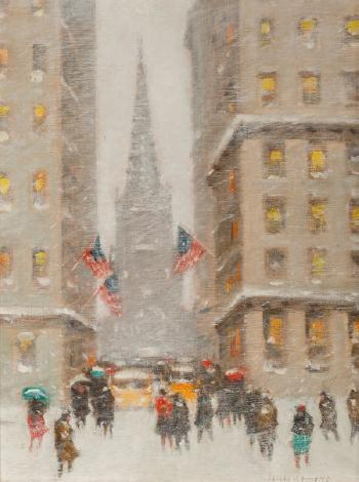 Old Trinity at Wall Street, New York by Guy Carleton Wiggins