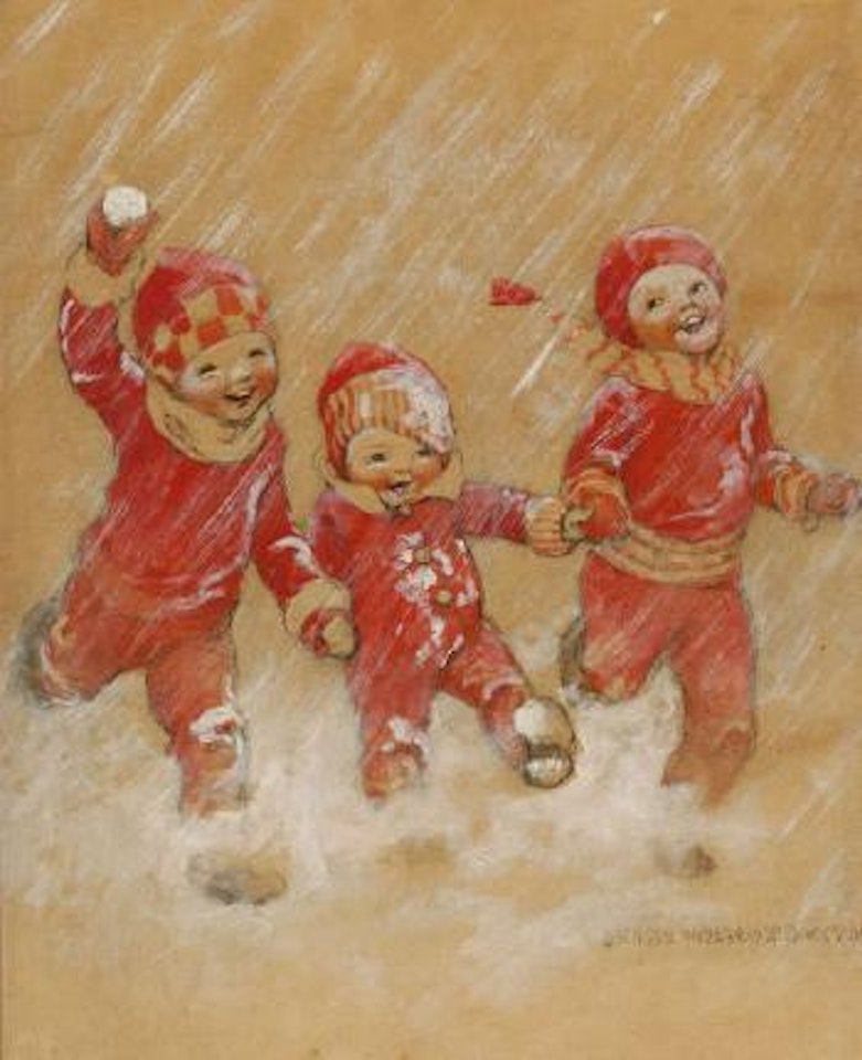 Children Playing in the Snow by Jessie Willcox Smith