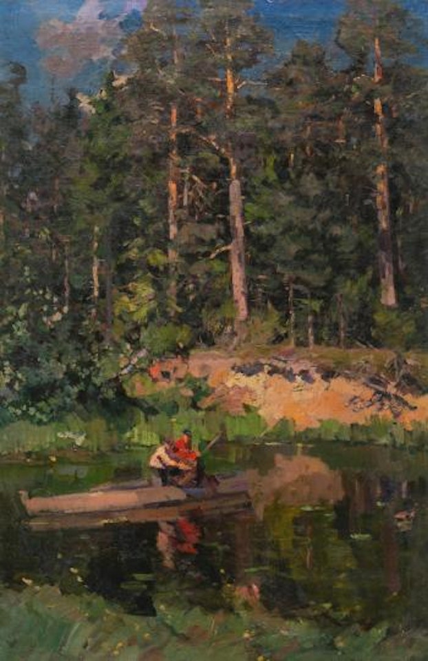 Fishermen In Okhotino by Konstantin Alekseevich Korovin