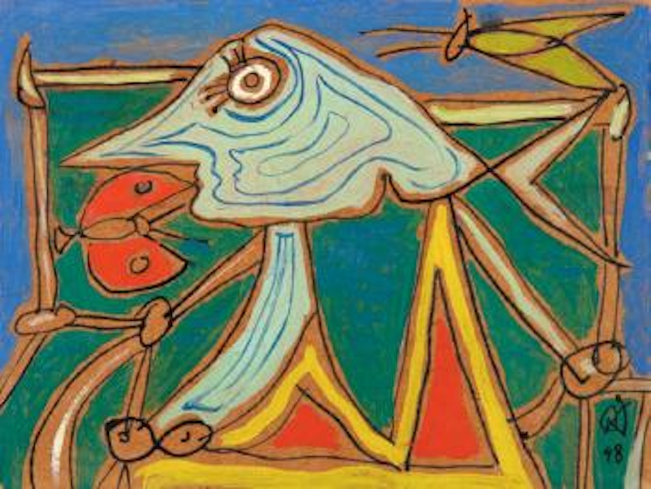 Portrait De Benjamin Péret by Oscar Dominguez