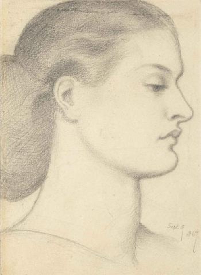 Female Head in Profile (Tête de femme de profil) by Dante Gabriel Rossetti